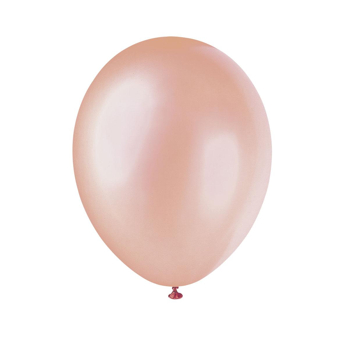 Ballonger metallic 30 cm, rosegull - 10 stk