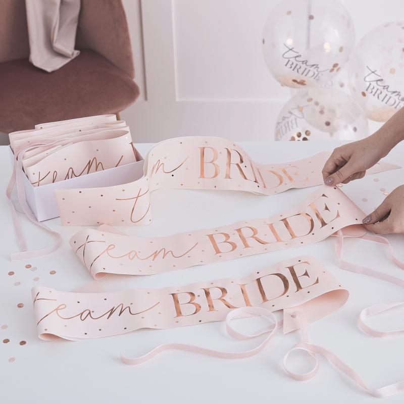 Festbånd, Team Bride, blush - 6 stk