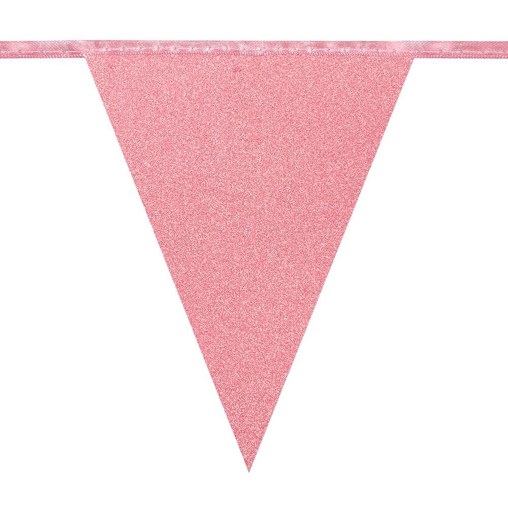 Flaggbanner glitrende rosa - 6 meter