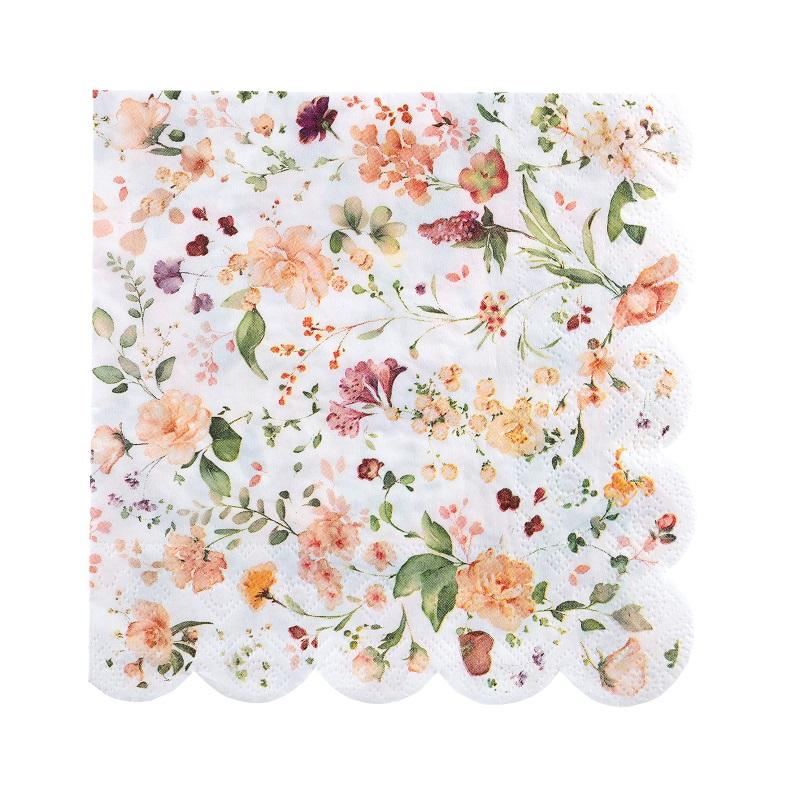 Servietter lunsj, småblomstret dusty rose – 12 stk