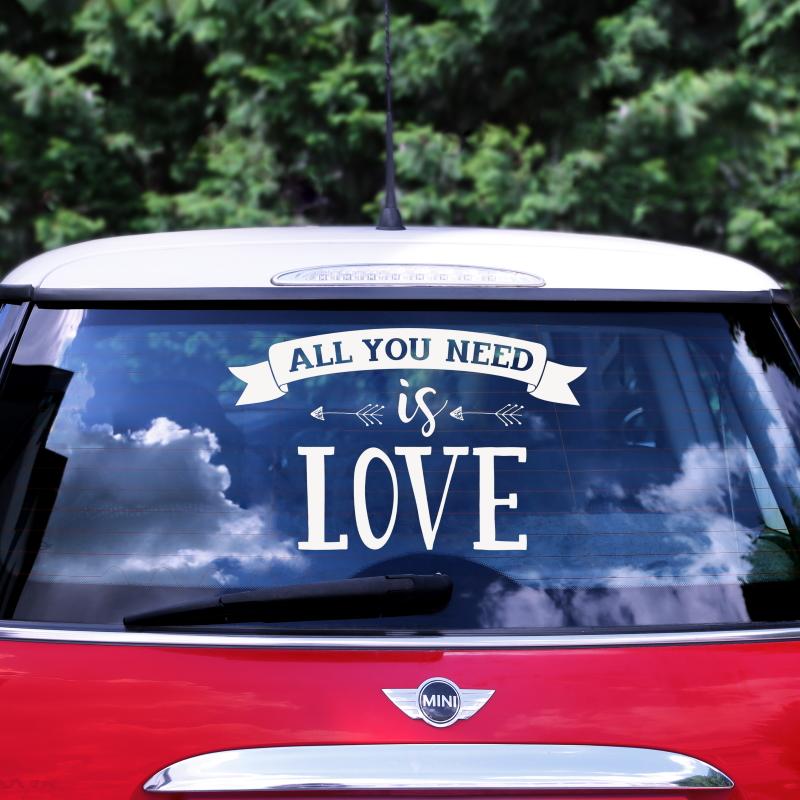 Bildekor, all you need is love - hvit