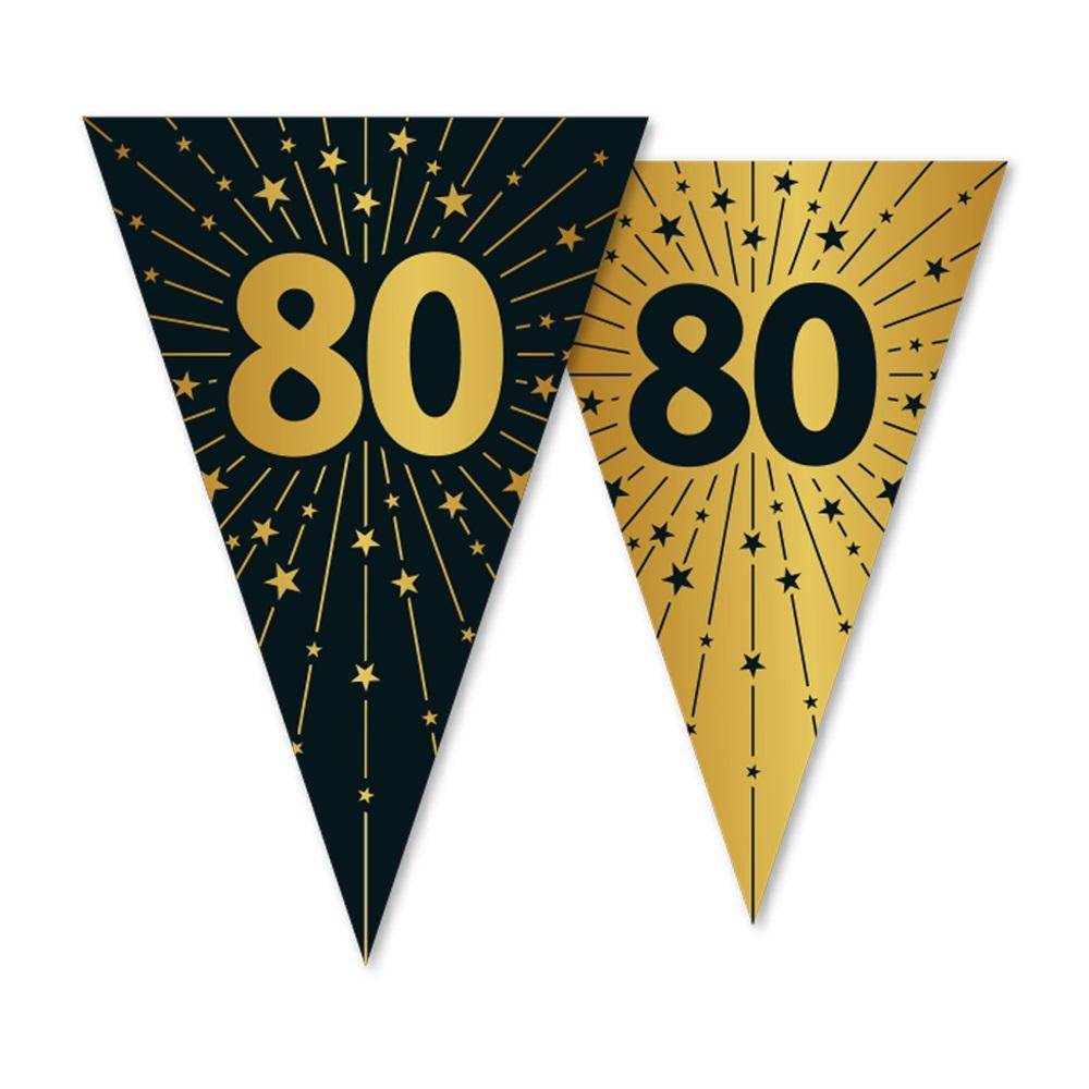 Vimpelbanner gull og svart, 80 år - 10m