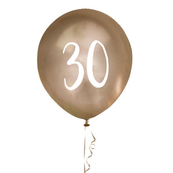 Ballonger metallic gull 30 - 5 stk