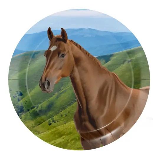Papptallerkener 18cm, Hest - 8 stk