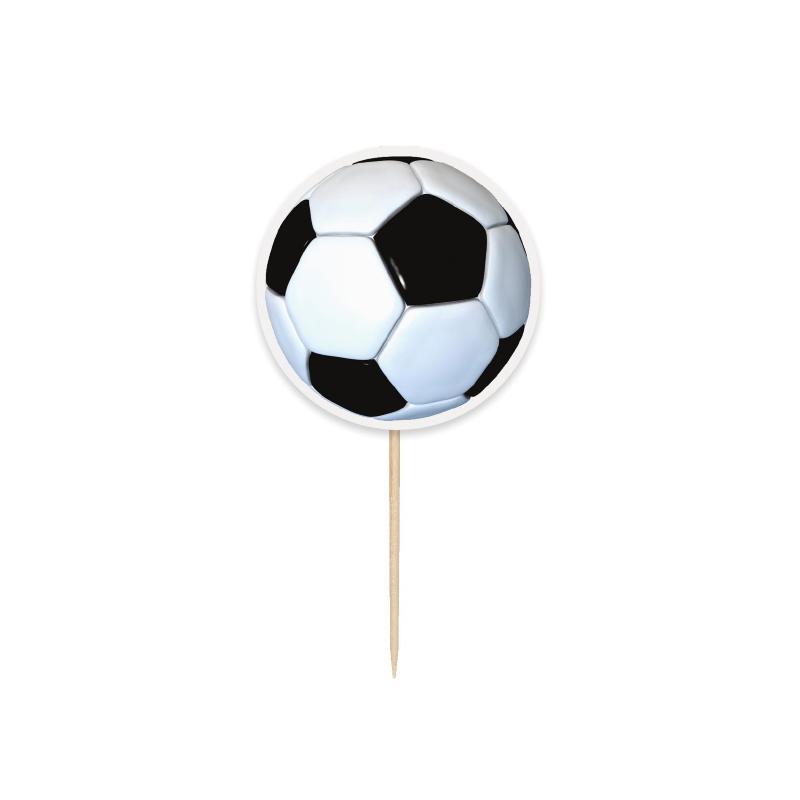 Kakepynt fotball - 6 stk