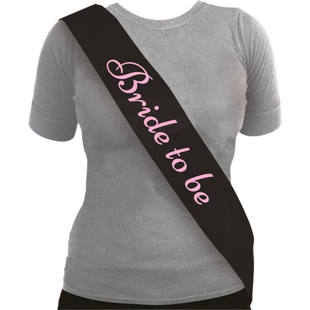 Festbånd, bride to be - svart og rosa