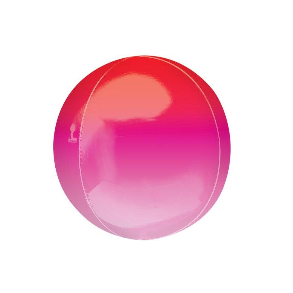 Orb ballong, ombre - rosa og rød