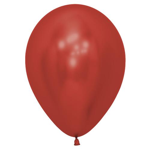 Ballonger chrome rød, 30 cm - 10 stk