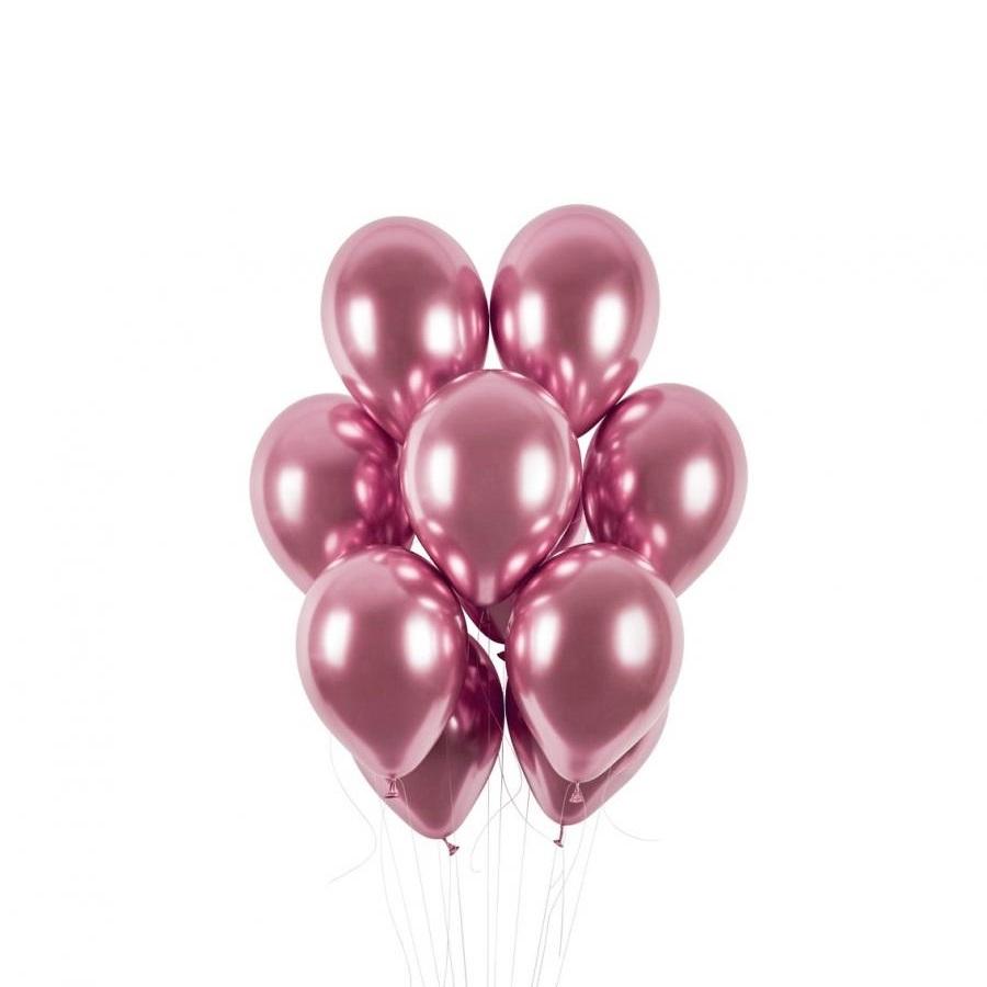 Ballonger chrome rosa, 12 cm - 50 stk