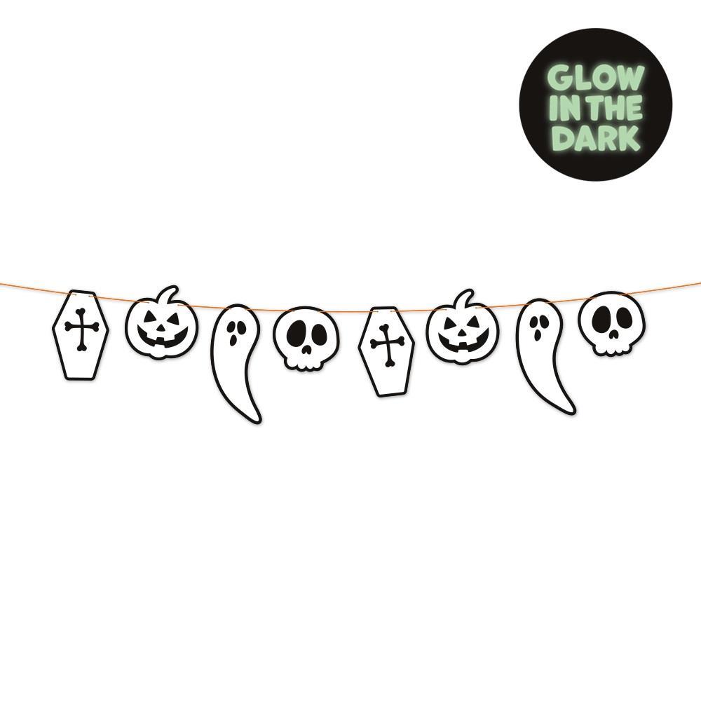 Banner søt halloween, selvlysende figurer - 2m