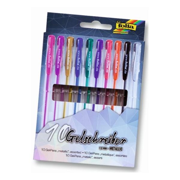 Gel-penner metallic 10 stk