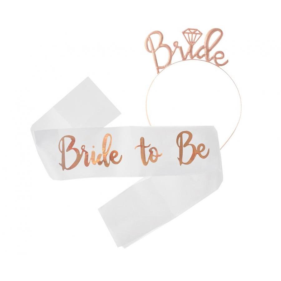 Festbånd og hårbøyle, bride to be - rosegull