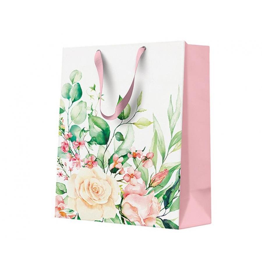 Gavepose - Dus rosa med blomster