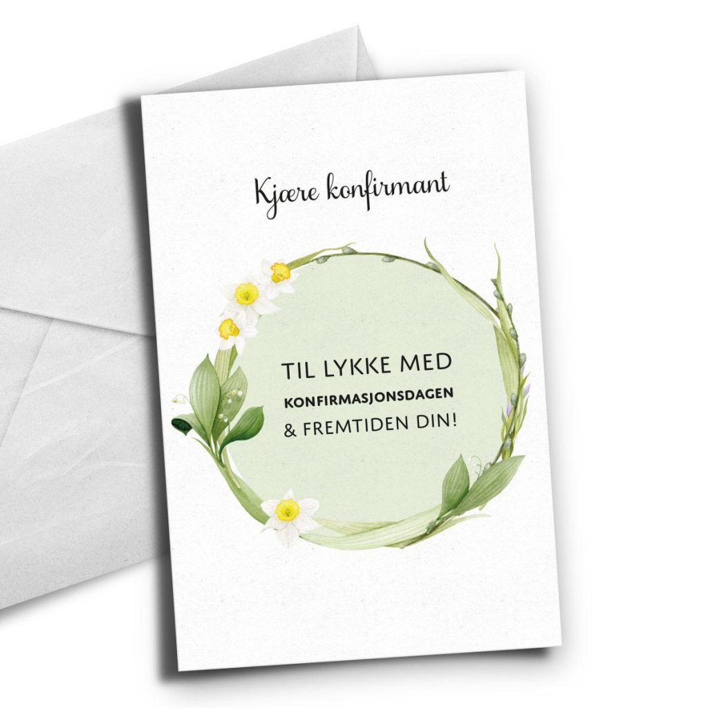 Kort, konfirmant - Til lykke med konfirmasjonsdagen