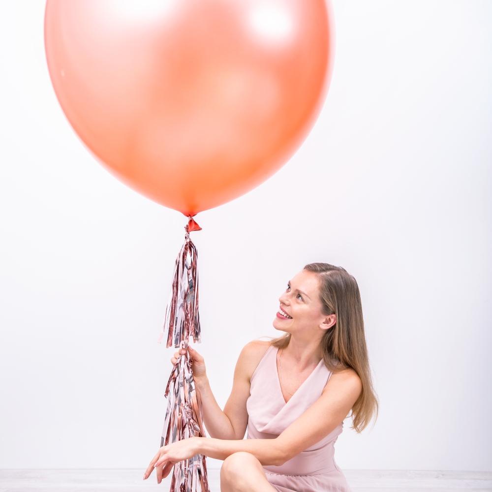 Gigantisk ballong, metallic 100 cm - Rosegull