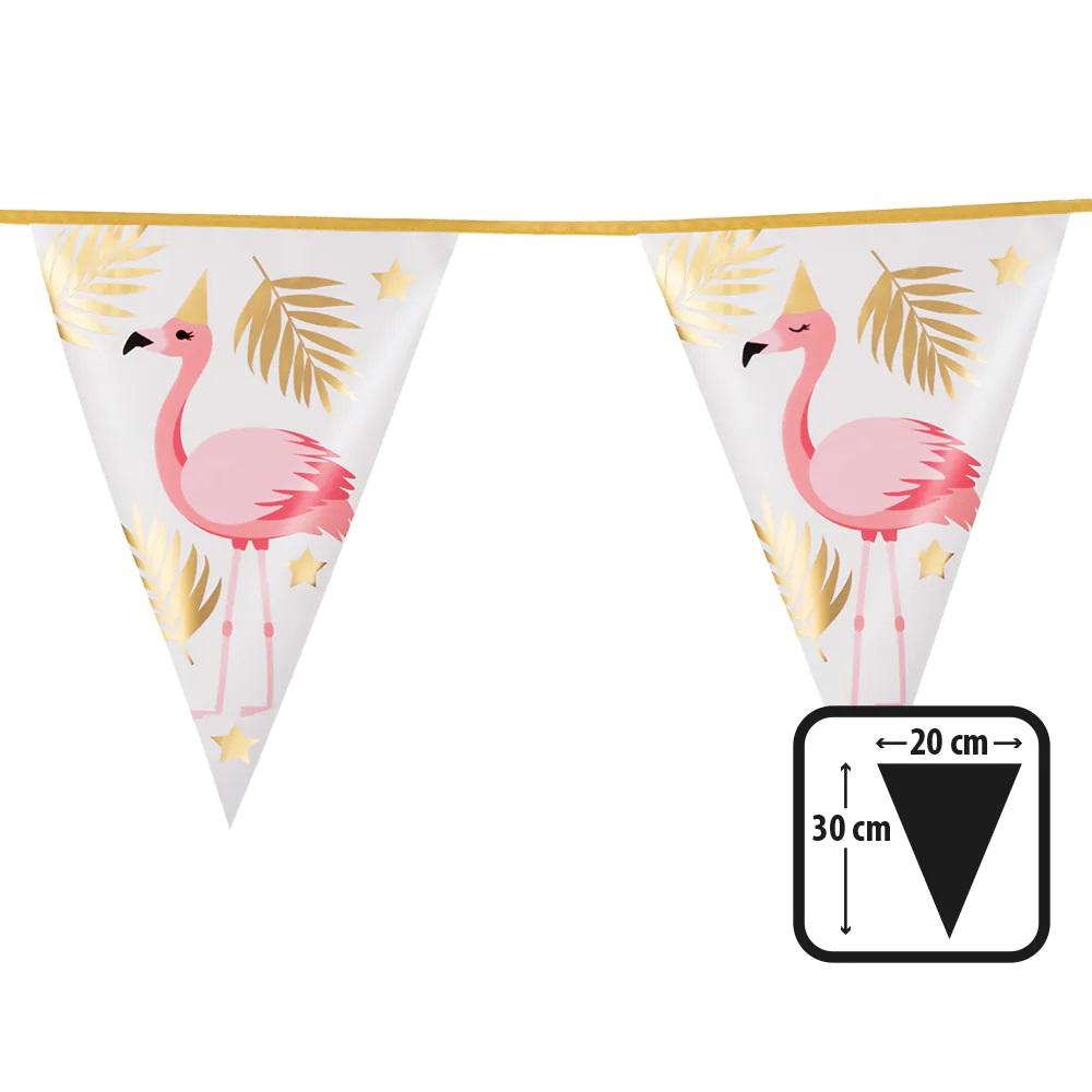 Flaggbanner, rosa flamingo – 4m
