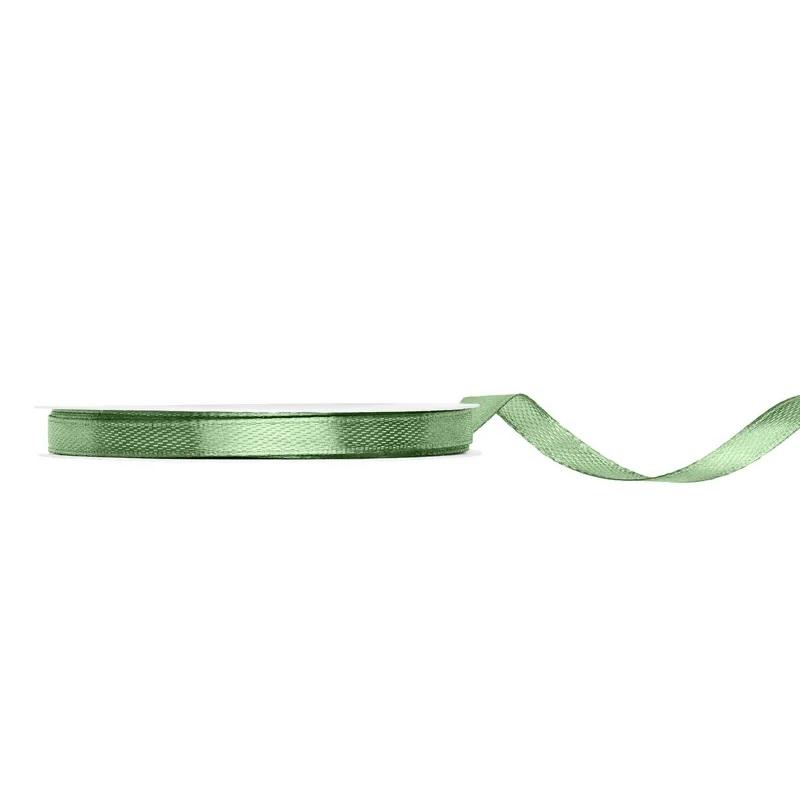 Silkebånd 6mm, dus grønn – 25 m