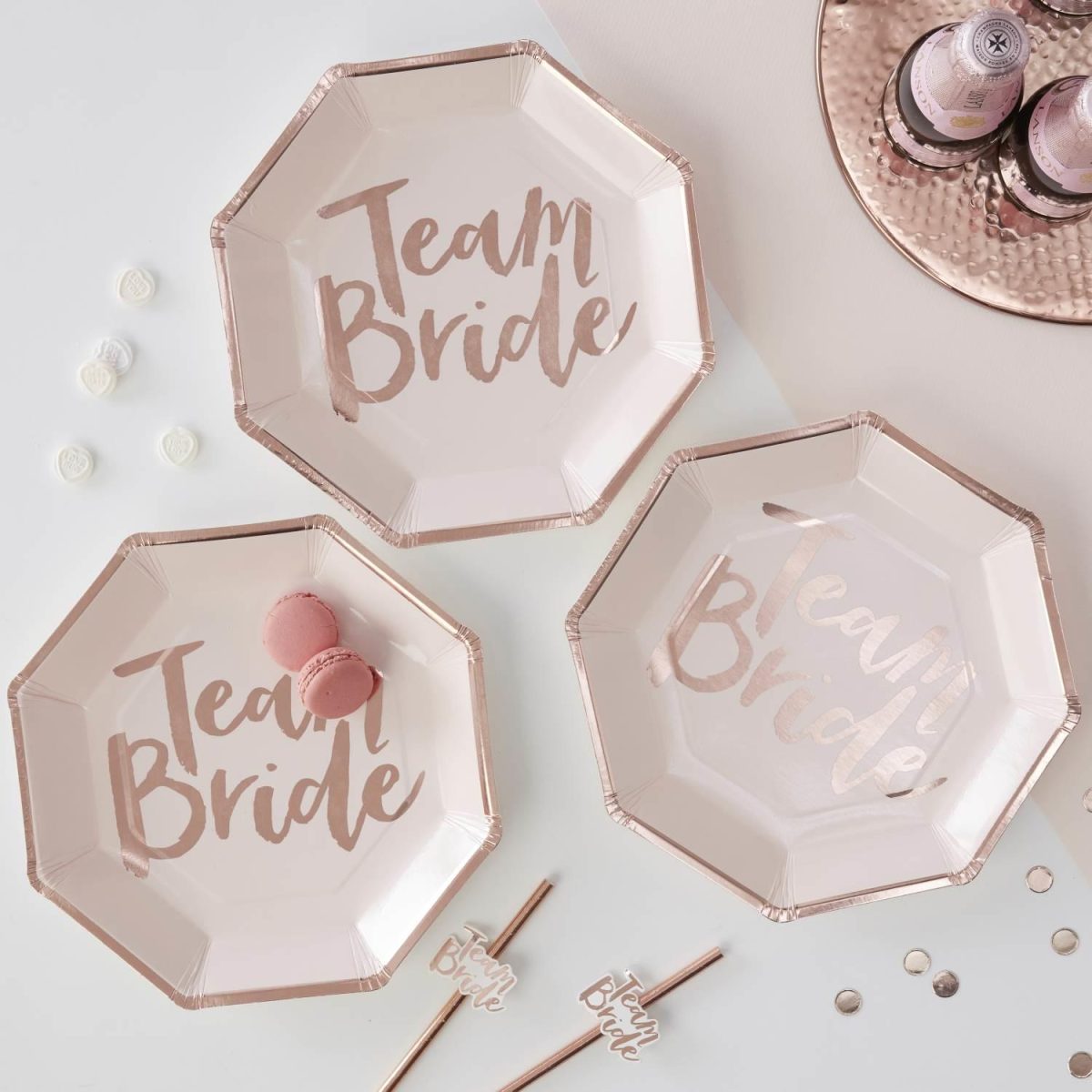 Papptallerkener Team Bride – 8 stk