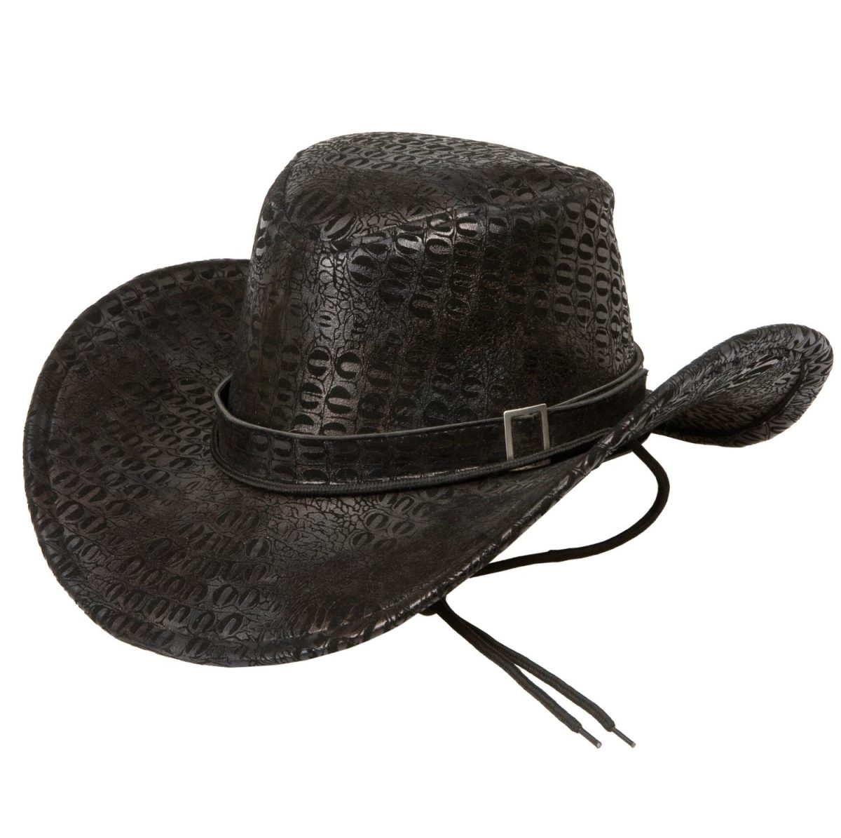 Cowboyhatt lærimitasjon - svart