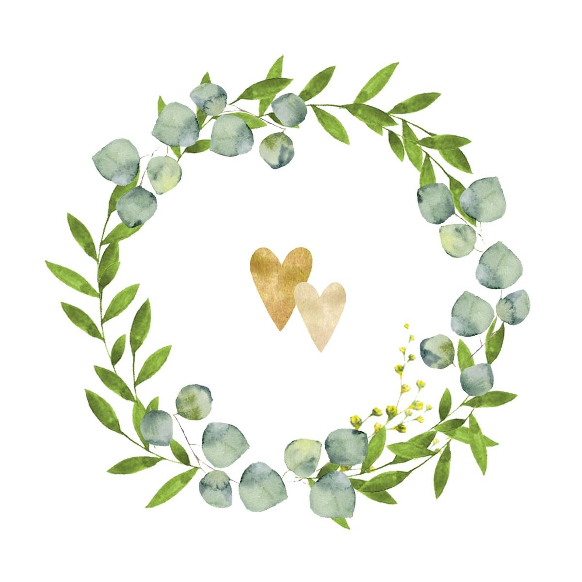 Servietter lunsj, botanisk med hjerter - 20 stk