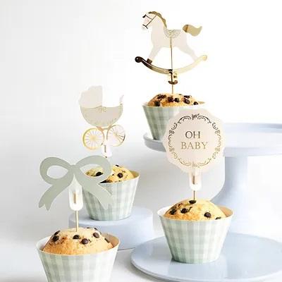 Cupcakepynt, oh baby - 12 stk