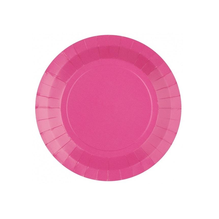 Papptallerkener 22 cm, candy pink - 10 stk
