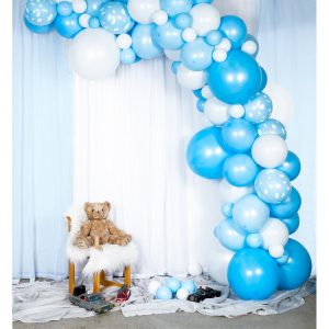 Ballongbue, gjør det selv - baby blå og skyer