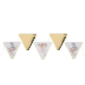 Flaggbanner, blomster og søte kaniner - 5m