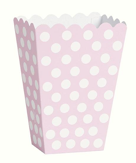 Snacksbokser polkadot lys rosa – 8 stk