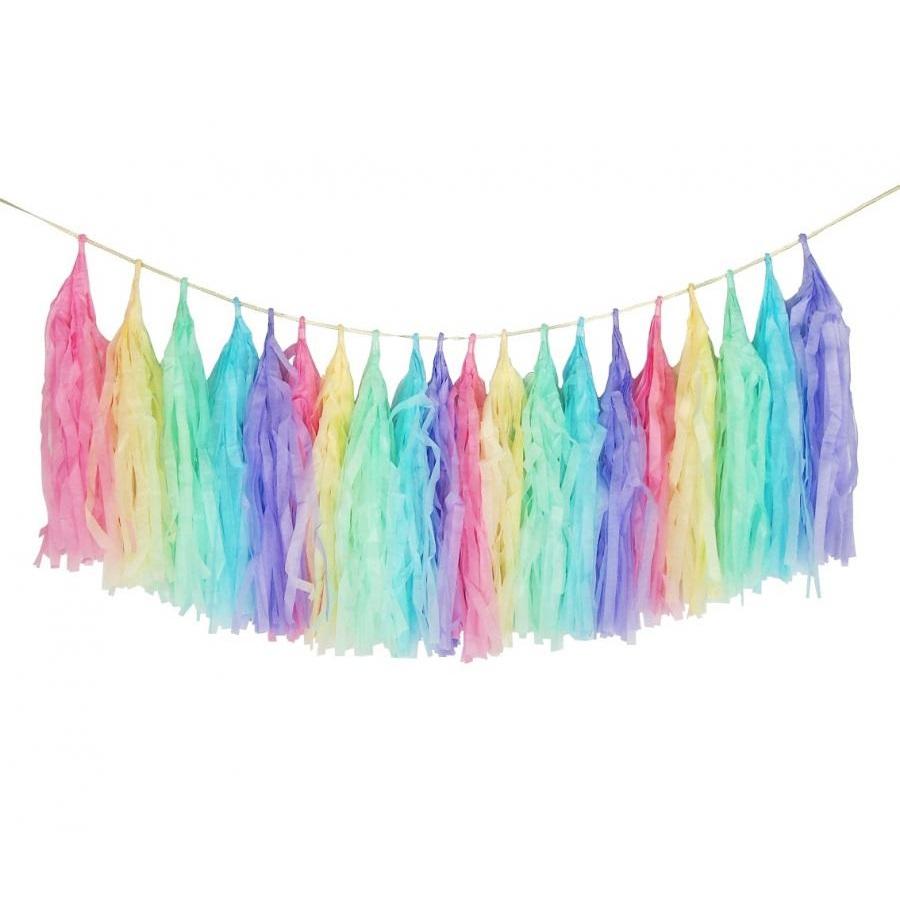 Girlander tassel, ferdiglaget - Pastell miks