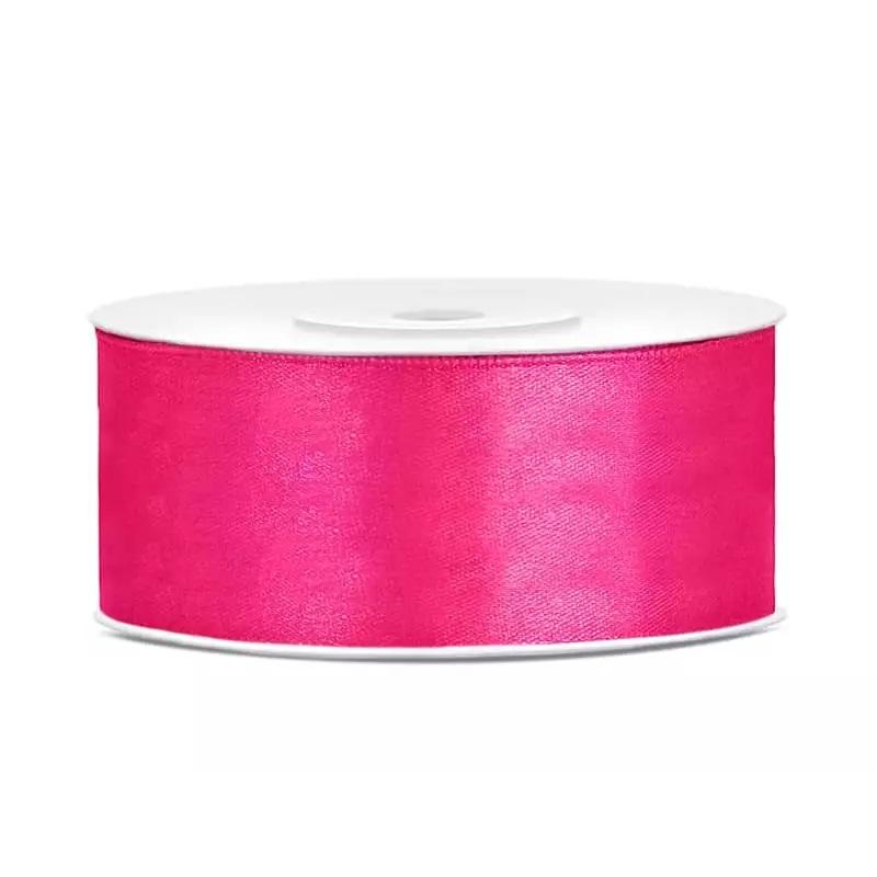 Silkebånd 25mm, mørk rosa – 25 m
