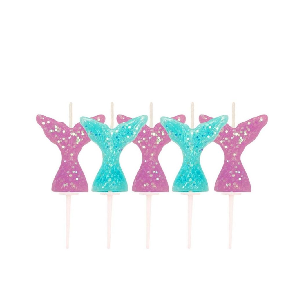 Kakelys, Havfruehaler med glitter - 5 stk