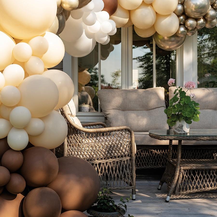 Ballongbue eksklusiv, gjør det selv - Brun, beige og Gull