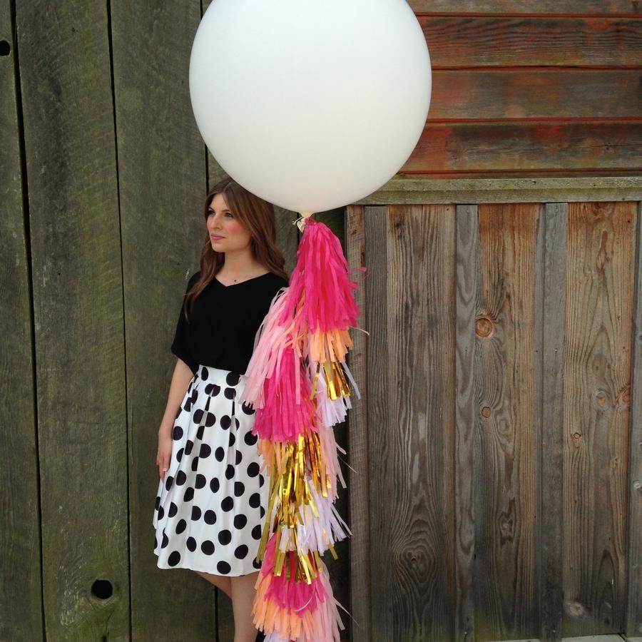 Ballonghale tassels - Rosa, gull og hvit