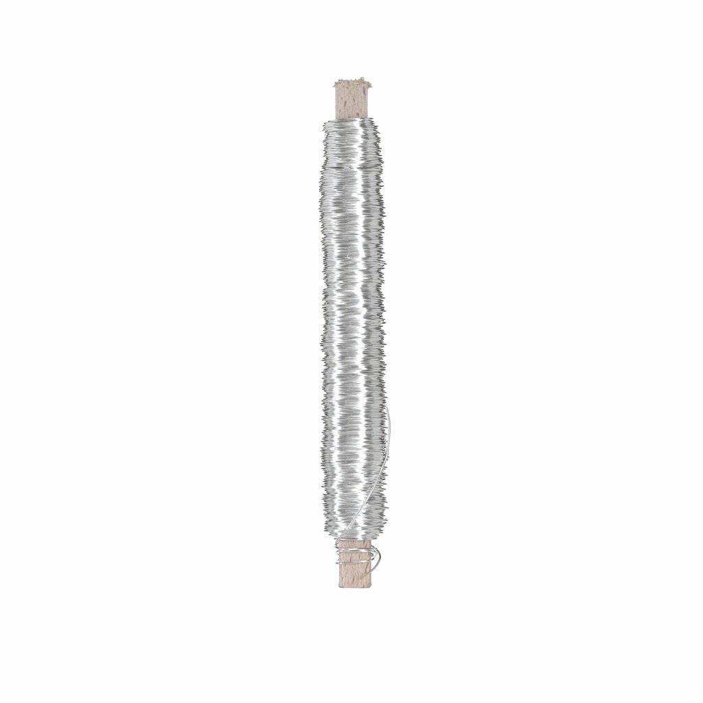 Vikletråd messing, sølv 0,3mm - 50m