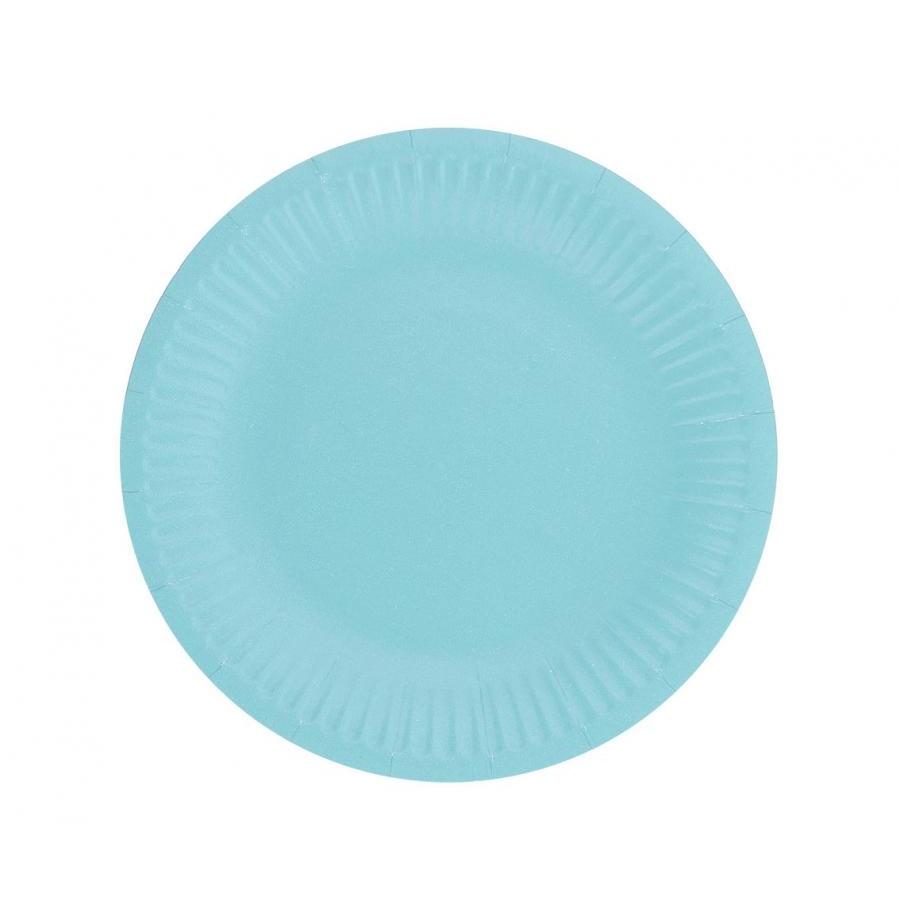 Papptallerkener 18 cm, lys blå - 6 stk