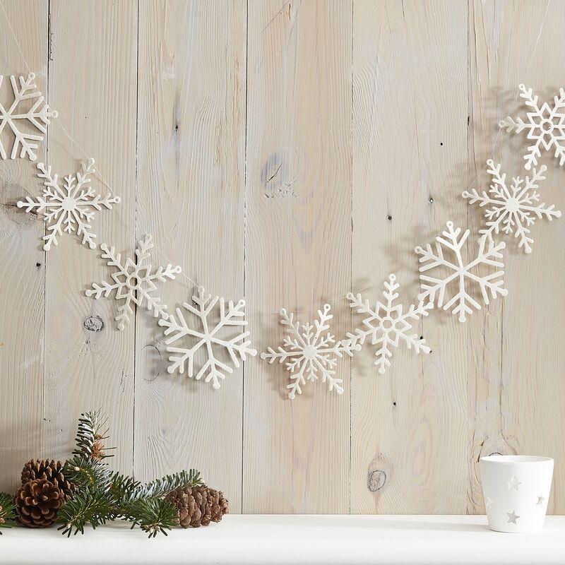 Banner glitter snøfnugg - 2 meter
