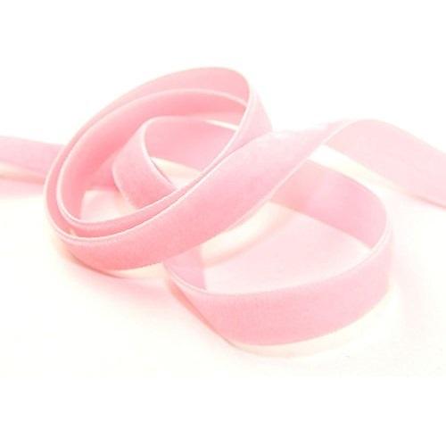 Dekorbånd velur 9mm, lys rosa – 10 m