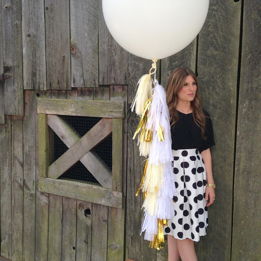 Ballonghale tassels - Hvit, gull og krem