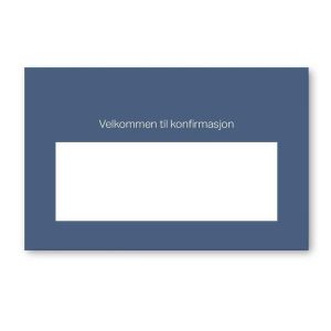Bordkort, velkommen til konfirmasjon, mørk blå - 20 stk