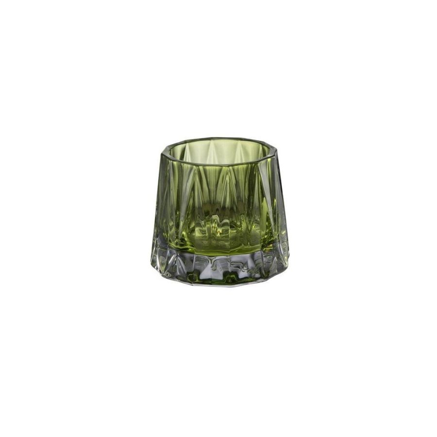 Lysestake glass til telys, elegant stor - Green