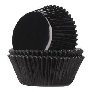 Cupcakeformer, metallic svart - 24 stk