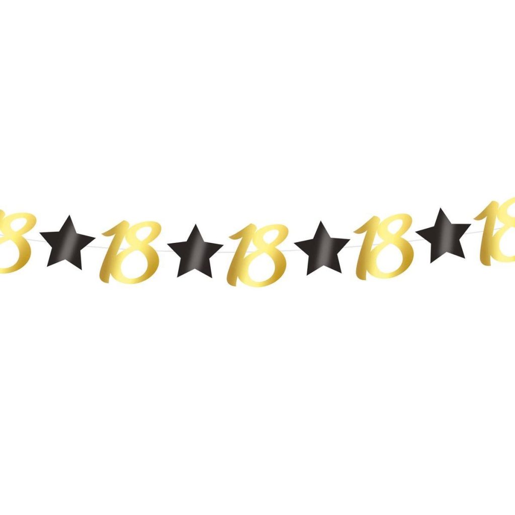 Banner gull og svart - 18år