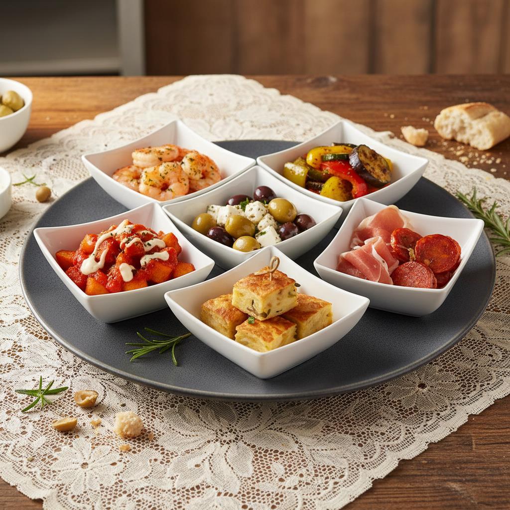 Tapas skåler Firkantet, hvit - 25 stk