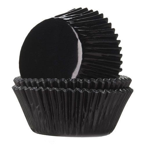 Cupcakeformer, metallic svart - 48 stk