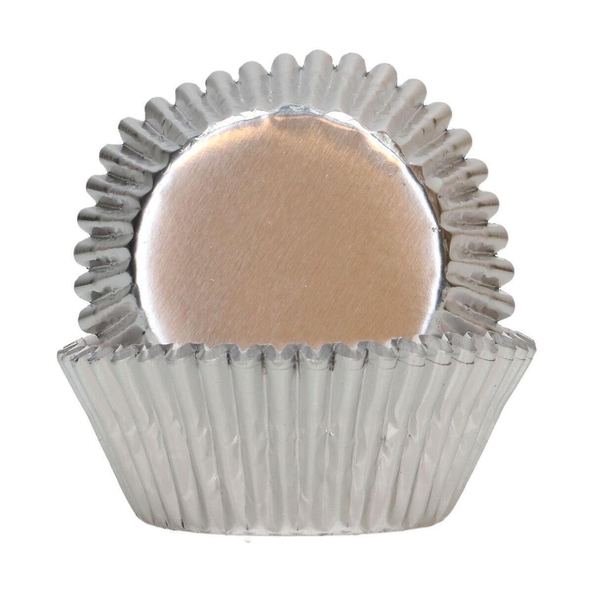 Cupcakeformer, metallic sølv – 48 stk