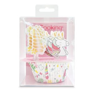 Cupcakeformer med enhjørningspynt – 24 sett