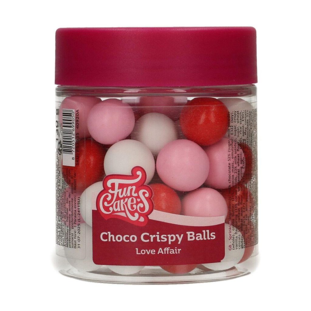 Crispy sjokoladekuler XXL - Rød, hvit og rosa