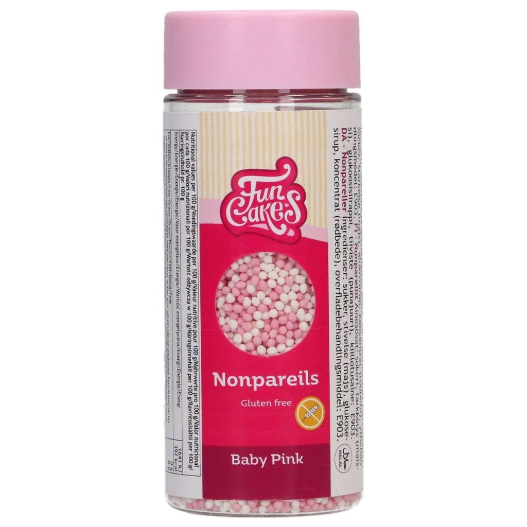 Strøssel sukkerperler mini - Lys rosa, glutenfri