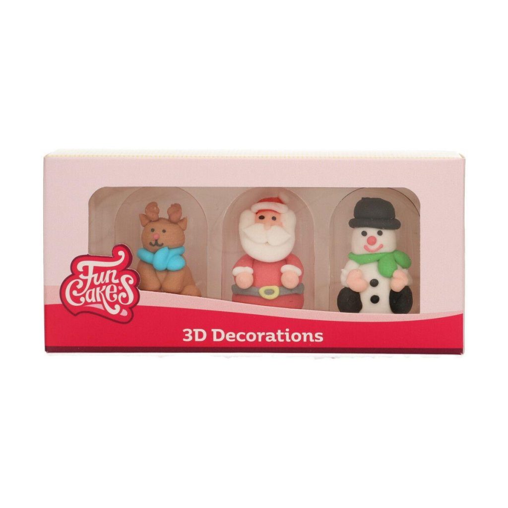 Spiselig kakedekor, julefigurer - 3 store